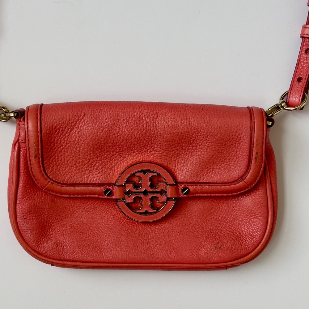 Tory Burch Coral Leather Crossbody Bag